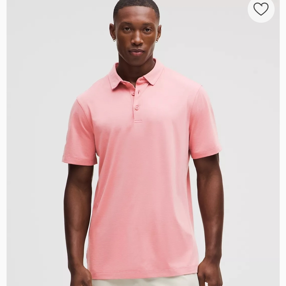 Men's Pink Lululemon Polo Shirt